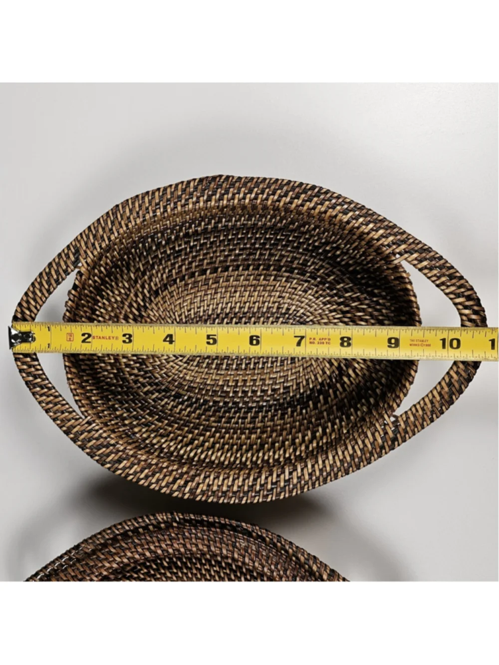 3 Tier Handwoven Rattan Basket Display Stand Tower Tabletop Kitchen Tray 11”